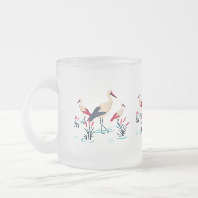 Taza De Cristal Esmerilado Santuario de cigüeñas Serene - Escena Elegante de  (Izquierda)