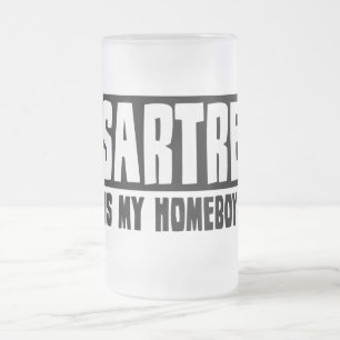Taza De Cristal Esmerilado Sartre es mi Homeboy