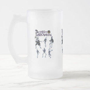 Taza De Cristal Esmerilado Scary Skeletons Fiesta