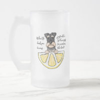 Schnauzer Life Lemons Frost Glass Beer Mug