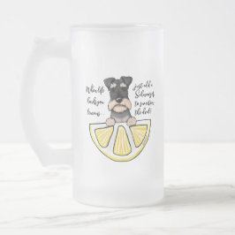 Taza De Cristal Esmerilado Schnauzer Life Lemons Frost Glass Beer Mug