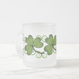 Taza De Cristal Esmerilado Scroll & Shamrock