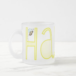 Taza De Cristal Esmerilado Sé feliz - Una palabra positiva