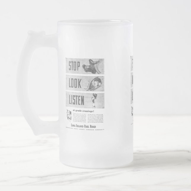 Taza De Cristal Esmerilado Seguridad del ferrocarril de Long Island  (Izquierda)