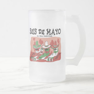 Taza De Cristal Esmerilado Seis de Mayo