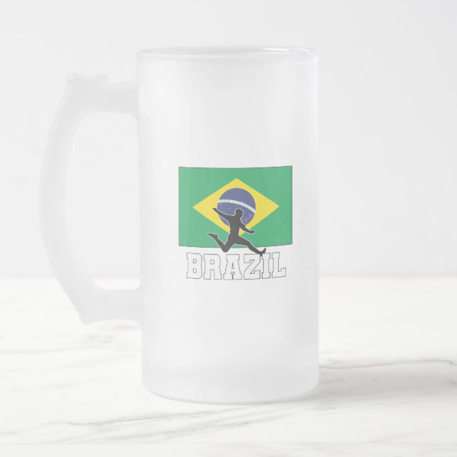 Taza De Cristal Esmerilado Selección De Fútbol De Brasil (Izquierda)