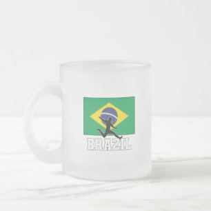 Taza De Cristal Esmerilado Selección De Fútbol De Brasil
