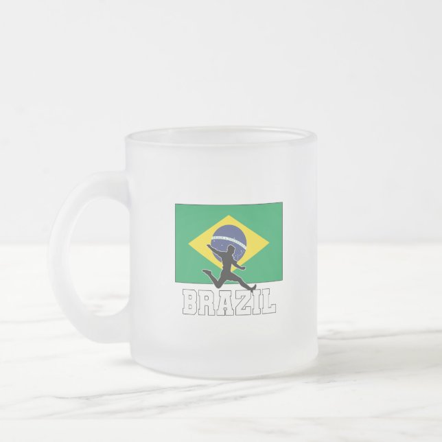 Taza De Cristal Esmerilado Selección De Fútbol De Brasil (Izquierda)