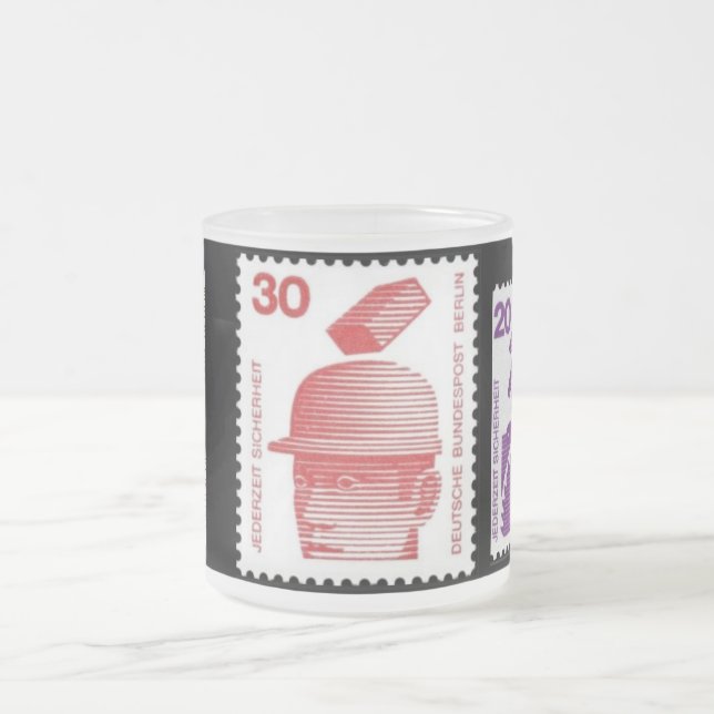 Taza De Cristal Esmerilado "Sellos de seguridad de los trabajadores alemanes  (Centro)