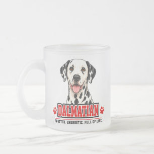 Taza De Cristal Esmerilado 🐾 Señal de Amante de Dálmata 🐾