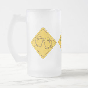 Taza De Cristal Esmerilado Señal para amantes de la cerveza
