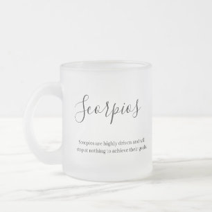 Taza De Cristal Esmerilado "Señal y calidad personalizada Scorpios Zodiac Mag