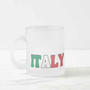 Taza De Cristal Esmerilado Sencilla vestimenta moderna italiana de bandera na