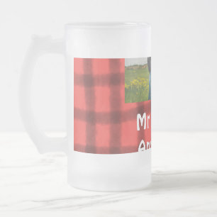 Taza De Cristal Esmerilado Sencillo minimalista señor y señora agregar su nom