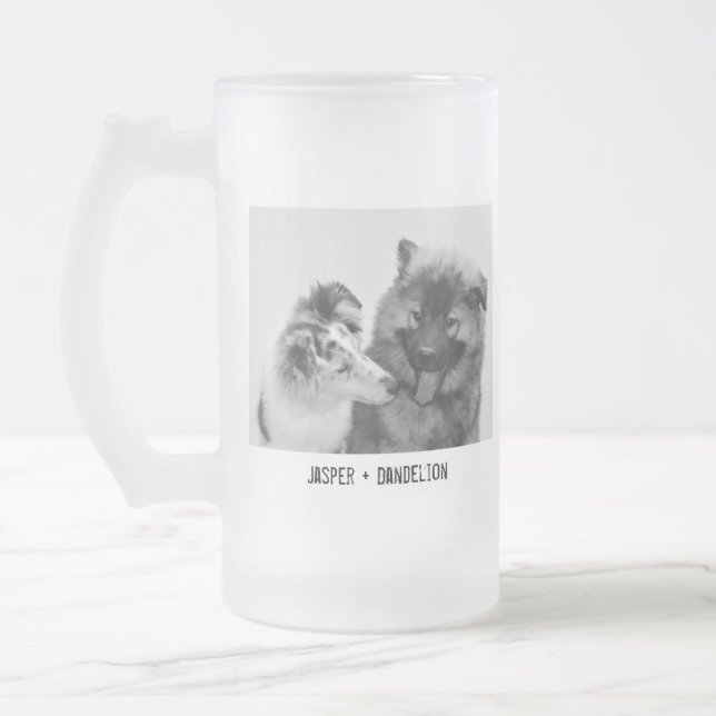Taza De Cristal Esmerilado Sencillo, moderno Mascota Personalizado o foto de  (Izquierda)