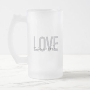 Taza De Cristal Esmerilado Sencillo, moderno, urbano, diseño fresco Love Minn
