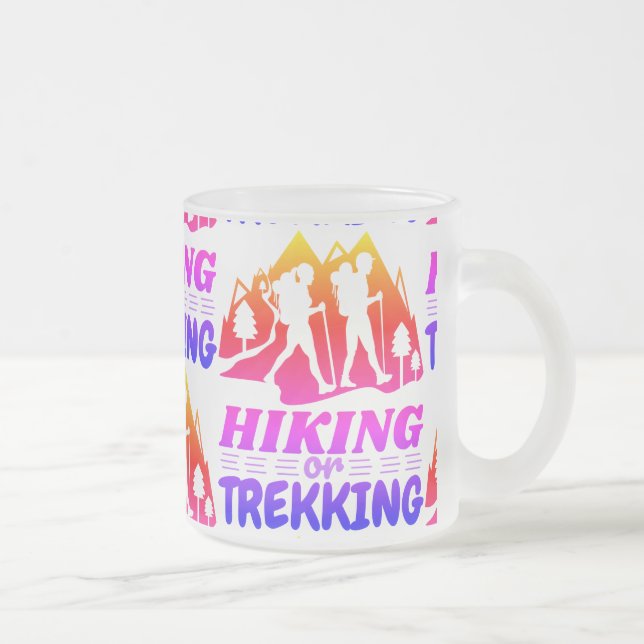 Taza De Cristal Esmerilado Senderismo o senderismo (Derecha)