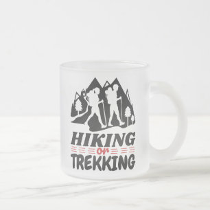 Taza De Cristal Esmerilado Senderismo o senderismo