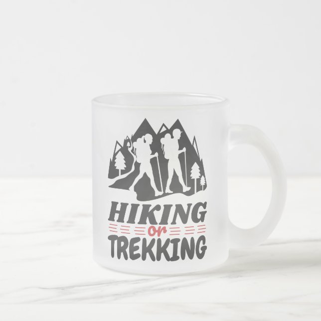 Taza De Cristal Esmerilado Senderismo o senderismo (Derecha)