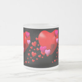 Taza De Cristal Esmerilado Sendero de Corazones -