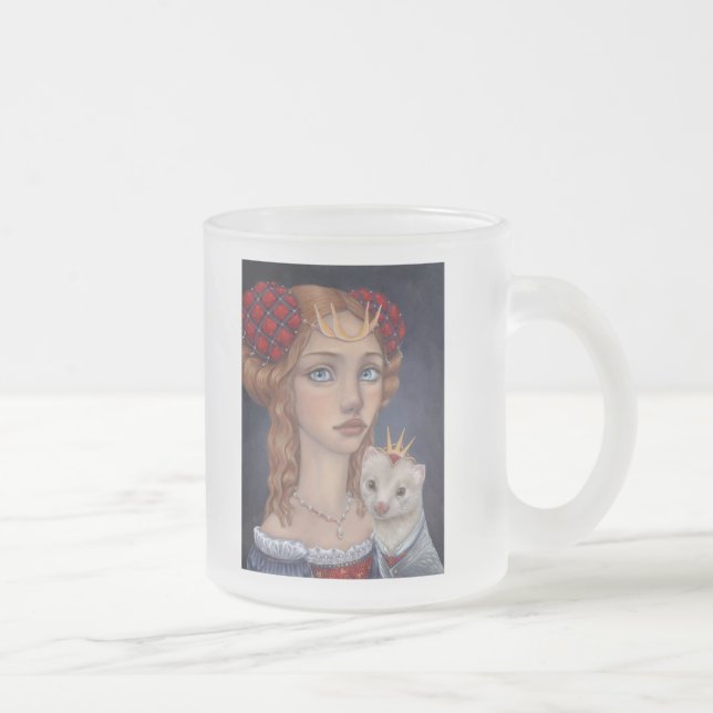 Taza De Cristal Esmerilado Señora con un hurón (Derecha)