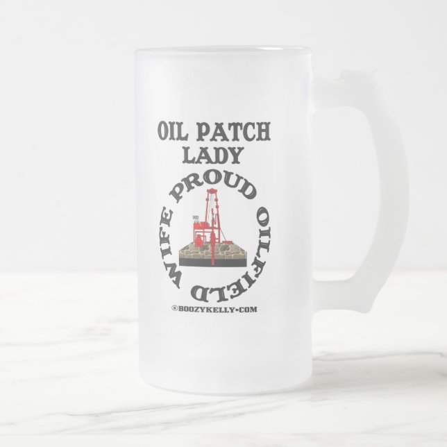 Taza De Cristal Esmerilado Señora del remiendo del aceite, esposa orgullosa (Derecha)