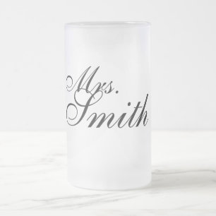 Taza De Cristal Esmerilado Señora helada personalizable del regalo de boda de
