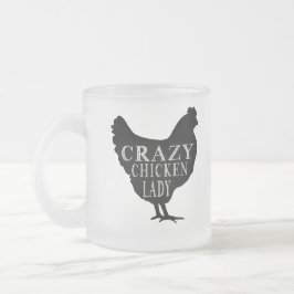 Taza De Cristal Esmerilado Señora loca linda del pollo