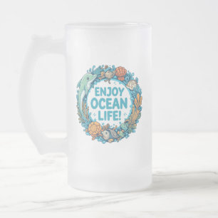 Taza De Cristal Esmerilado Sequedad oceánica: Mug de vidrio escarchado: Abraz