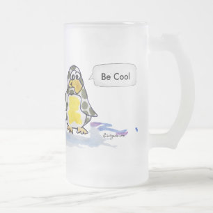 Taza De Cristal Esmerilado Ser Personalizado de Guay Pingüinos Escarcha de v