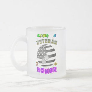 Taza De Cristal Esmerilado Ser Veterano Es Un Honor