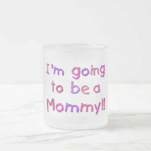 Taza De Cristal Esmerilado Seré una mami - rosa y púrpura