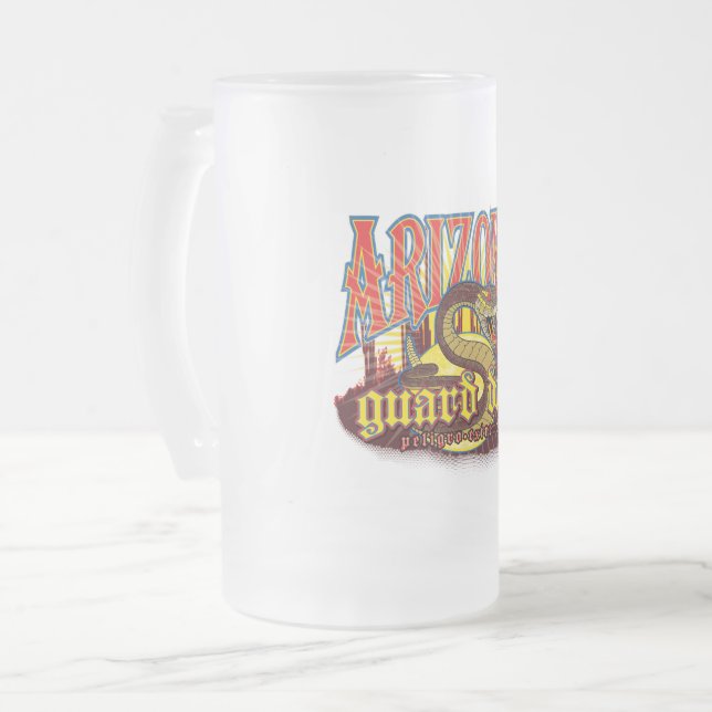 Taza De Cristal Esmerilado Serpiente de Perro de la Guardia de Arizona (Anverso izquierdo)
