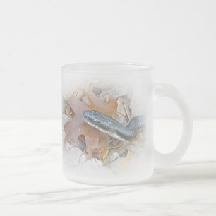 Taza De Cristal Esmerilado Serpiente de Rata Negra - obsoleta de Elaphe