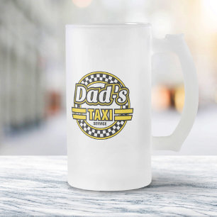Taza De Cristal Esmerilado Servicio de Taxi de Papá