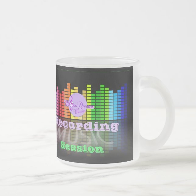 Taza De Cristal Esmerilado Sesión de grabación de música MoonDreams FrostedGl (Derecha)