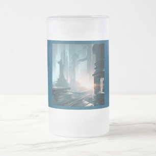 Taza De Cristal Esmerilado SF Ciudad futurista 4