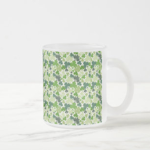 Taza De Cristal Esmerilado Shamrock 10 oz Frosted Glass Mug