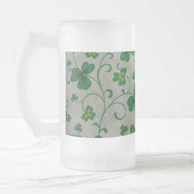 Taza De Cristal Esmerilado Shamrock Beer Mugs (Izquierda)
