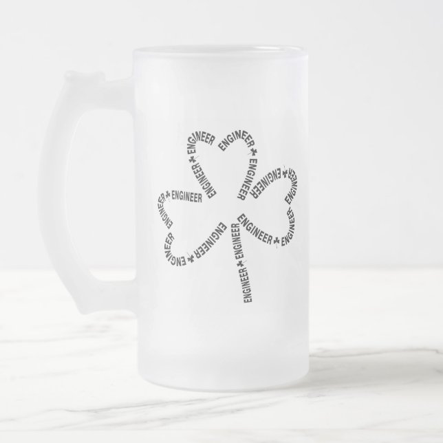 Taza De Cristal Esmerilado Shamrock Engineer Textos (Izquierda)