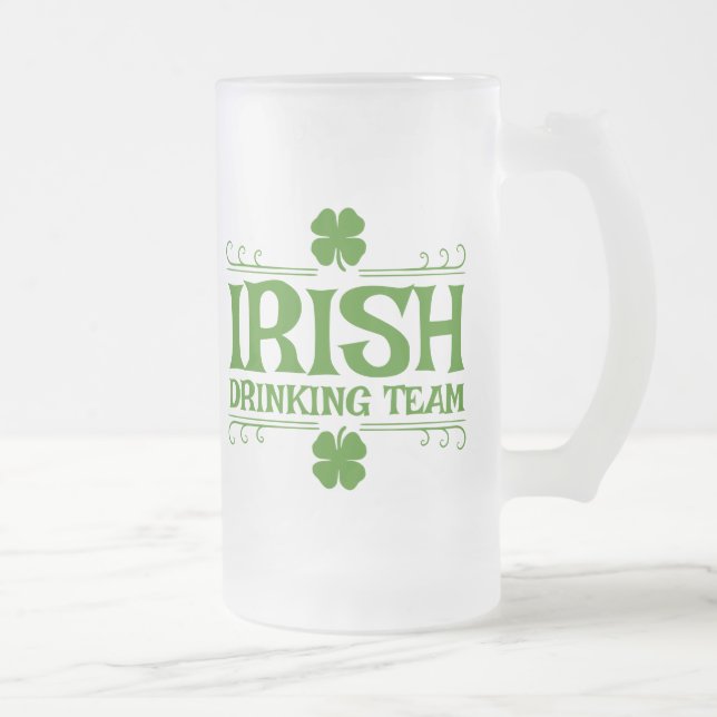 Taza De Cristal Esmerilado Shamrock, equipo irlandés de bebidas (Derecha)