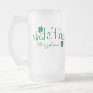 Taza De Cristal Esmerilado Shamrock verde personalizado MOH Beer Stein