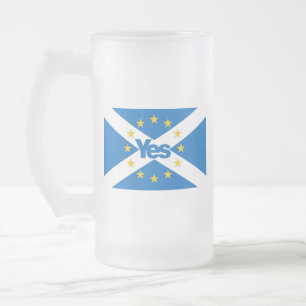 Taza De Cristal Esmerilado Sí a la bandera independiente de Escocia del