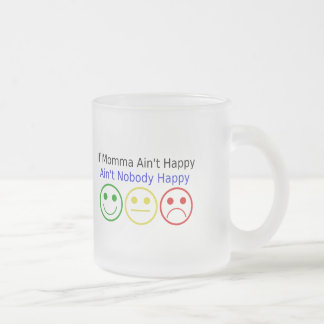 Taza De Cristal Esmerilado Si mamá no está contenta de decir con caras sonris