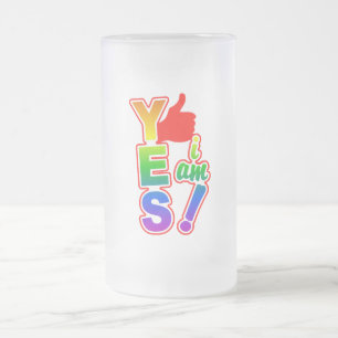 Taza De Cristal Esmerilado SÍ SOY mug - elegir estilo y color