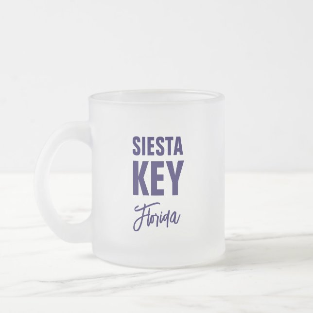Taza De Cristal Esmerilado Siesta Key Florida Coffee Mug (Izquierda)