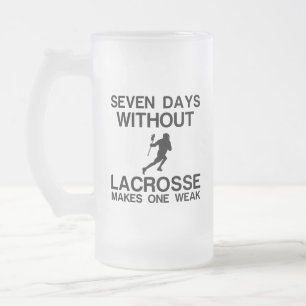 TAZA DE CRISTAL ESMERILADO SIETE DÍAS SIN LACROSA HACE QUE UNA SEA DÉBIL