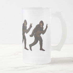 Taza De Cristal Esmerilado Signo de la paz de Bigfoot