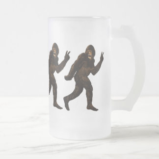 Taza De Cristal Esmerilado Signo de la paz de Bigfoot