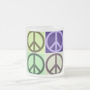 Taza De Cristal Esmerilado Signo de paz